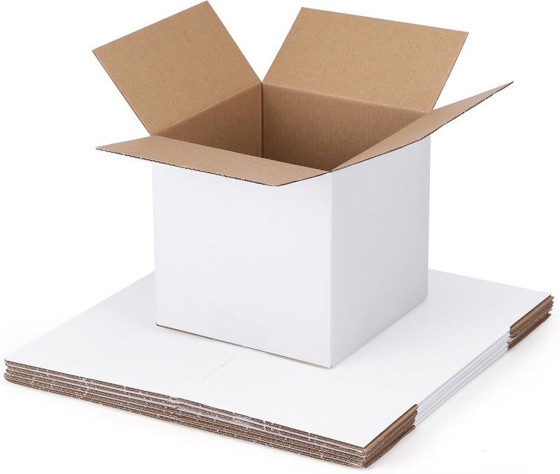 SPEPLA Shipping Boxes 6x6x6 Set of 6, White Corrugated Cardboard Box for Mailing Business Packaging - Image 1